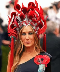 Sarah Jessica Parker With Headdress Paint By Numbers