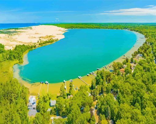 Silver Lake Michigan USA Paint By Numbers