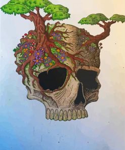 Skull And Trees Paint By Numbers