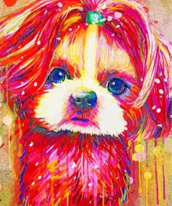 Splatter Colorful Shih Tzu Paint By Numbers