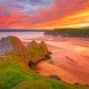 Sunset At Three Cliffs Bay Swansea Paint By Numbers