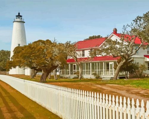 The Ocracoke Lighthouse NC Paint By Numbers