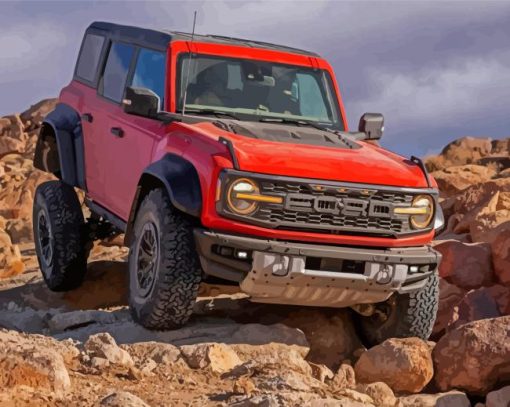 The Orange Ford Bronco Car Paint By Numbers