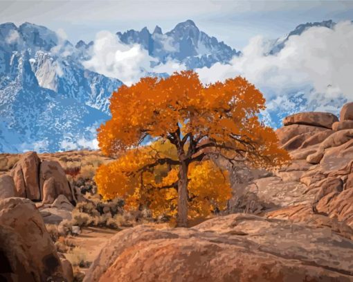 The Tree In Lone Pine California Paint By Numbers