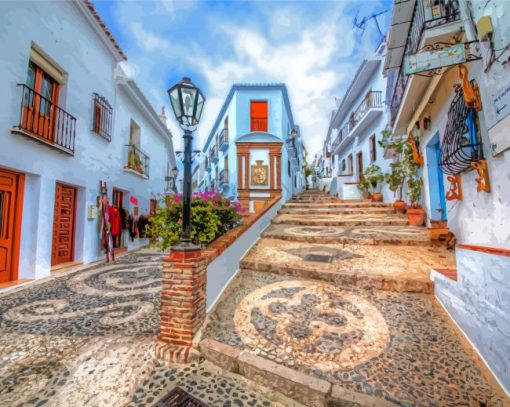 The White Village Frigiliana Spain Paint By Numbers