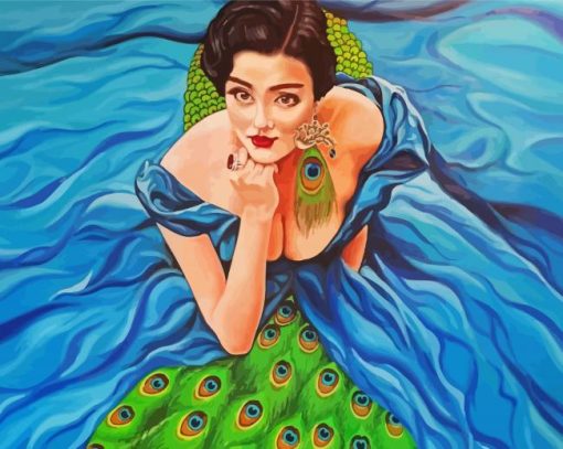 The Woman With The Peacock Dress Paint By Numbers