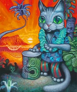 Tiki Cat Pet Paint By Numbers