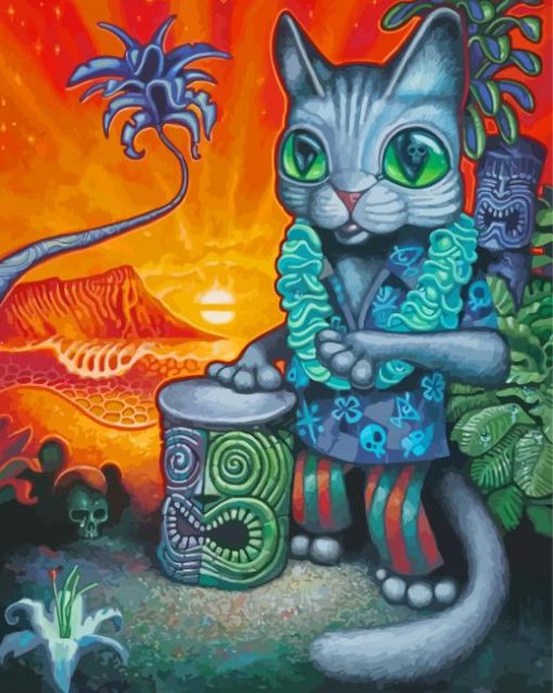 Tiki Cat Pet Paint By Numbers