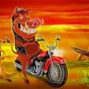 Timon And Pumbaa Bike Rider Paint By Numbers