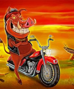 Timon And Pumbaa Bike Rider Paint By Numbers