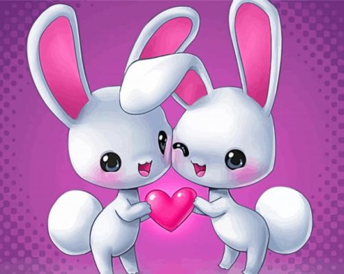 Two Bunnies Love Paint By Numbers