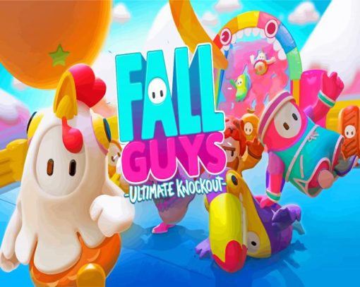 Video Game Fall Guys Poster Paint By Numbers