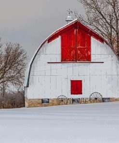 Vintage White Barn Paint By Numbers