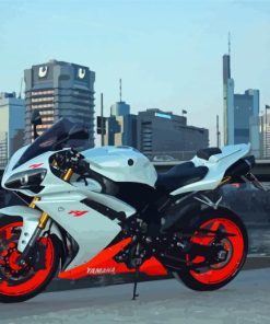 White And Orange Yamaha YZF R1 Paint By Numbers