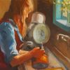 Woman Washing Dishes Paint By Numbers