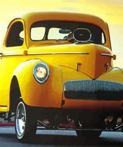 Yellow Willys Coupe Car Paint By Numbers