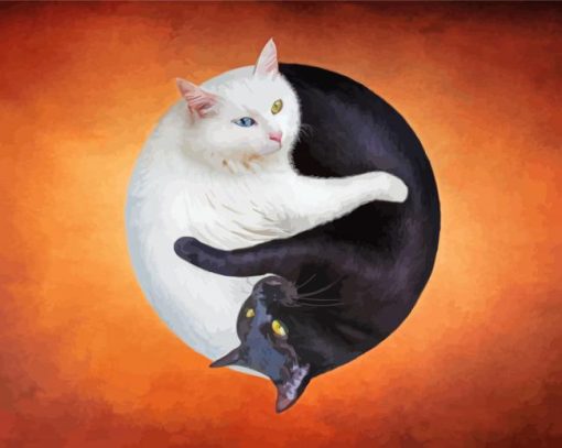 Yin Yang Cats Paint By Numbers