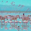 Zebra And Flamingos In Lake Nakuru Paint By Numbers