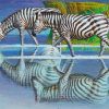 Zebras Drinking Tretchikoff Paint By Numbers