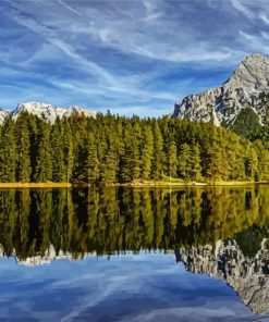 Zugspitze Reflection Paint By Numbers