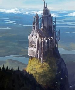 Aesthetic Cliff Side Castle Building Paint By Numbers