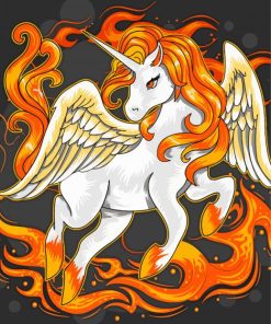 aesthetic Fire Unicorn Paint By Numbers