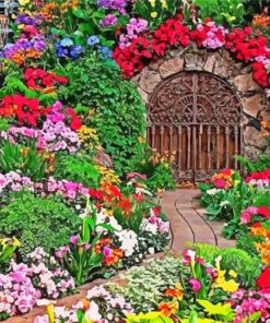 Aesthetic Floral Garden Gates Paint By Numbers