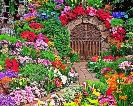 Aesthetic Floral Garden Gates Paint By Numbers