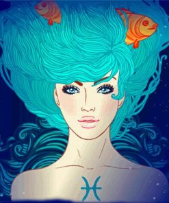 Aesthetic Pisces Girl Paint By Numbers