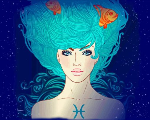 Aesthetic Pisces Girl Paint By Numbers