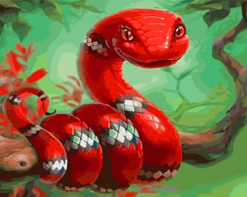 Aesthetic Red Snake Paint By Numbers