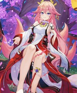 Aesthetic Yae Miko Paint By Numbers