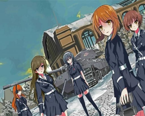 Aesthetic Girls Und Panzer Paint By Numbers