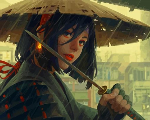 Alone Samurai Girl Paint By Numbers