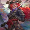 Alone Samurai Girl With Red Hair Paint By Numbers