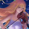 Anime Sad Girl Playing Violin Paint By Numbers