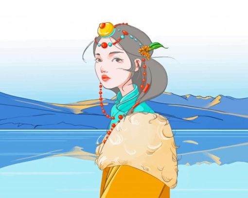 Anime Tibetan Girl Paint By Numbers