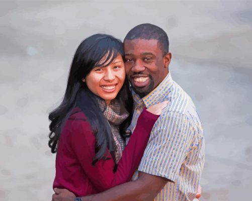 Asian And African Couple Paint By Numbers