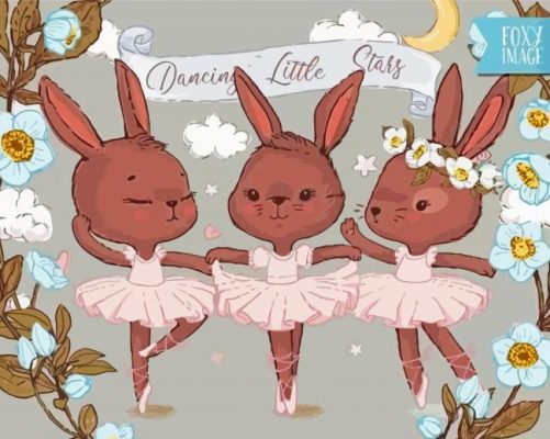 Ballerina Dancing Bunnies Paint By Numbers