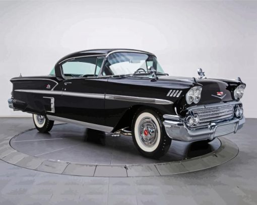 Black 1958 Chevy Impala Paint By Numbers