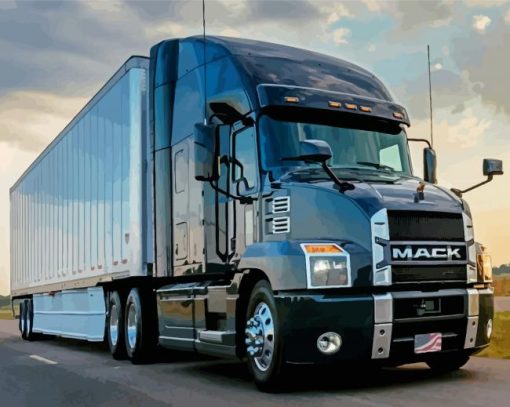 Black Mack Truck Paint By Numbers