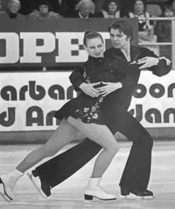 Black And White Skating Ice Dancing Paint By Numbers