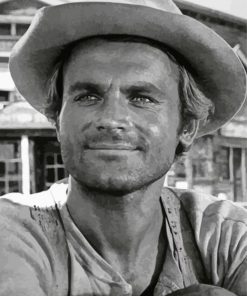 Black And White Terence Hill Paint By Numbers