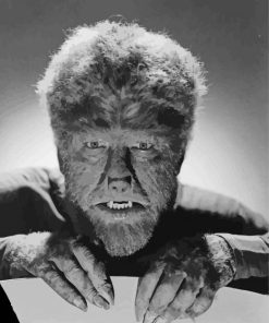 Black And White Wolfman Paint By Numbers