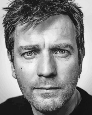 Black And White Ewan McGregor Actor Paint By Numbers