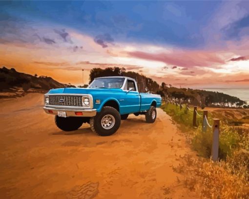 Blue Old Ford Truck Paint By Numbers