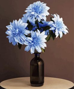 Blue Dahlia Vase Paint By Numbers