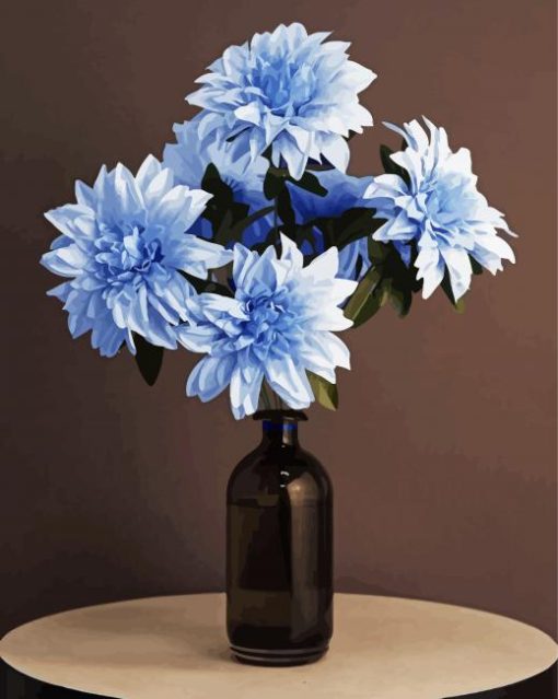 Blue Dahlia Vase Paint By Numbers