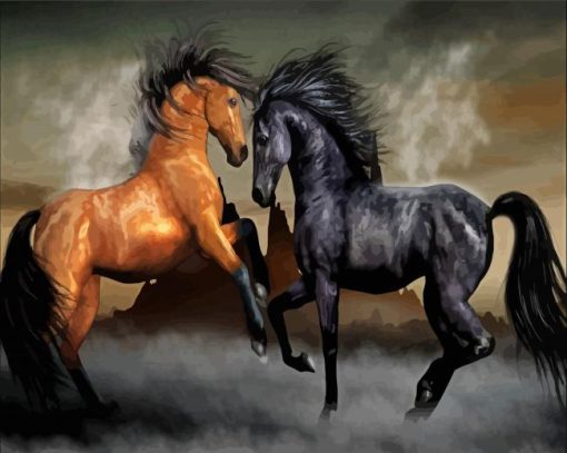 Brown And Black Horse Paint By Numbers