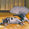 Cats Sleeping On Big Bed Paint By Numbers